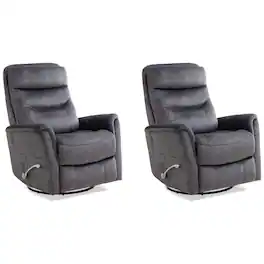 Starlight Canyon Home - Capri Charcoal Recliner Nursery Glider Set – Elegant Boucle Chairs for Comfort - Dark Gray