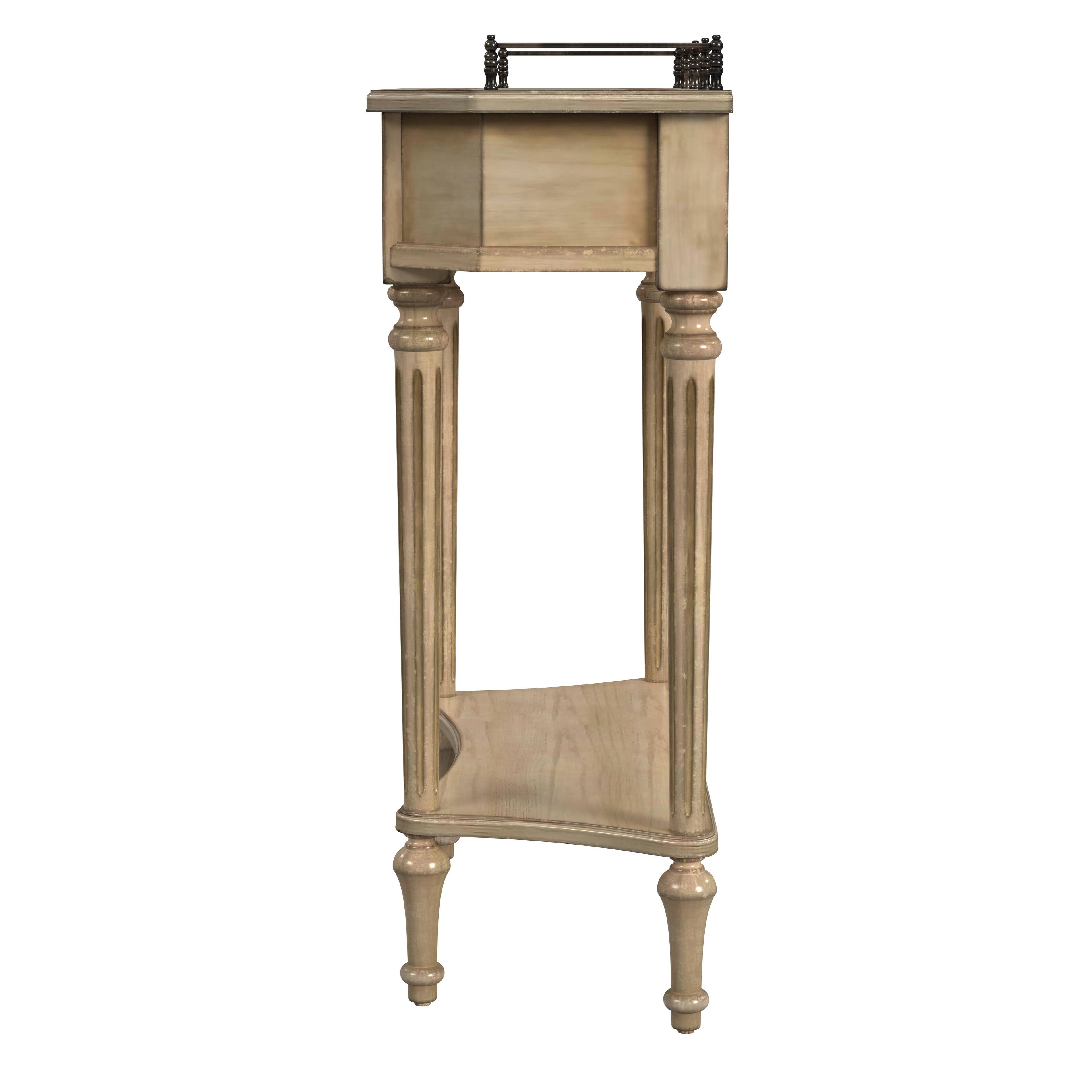 Alt View 2. Butler Specialty - Charleston 30 in. W Demilune Wood 1 Drawer Console Table with Lower Open Shelf - Beige.