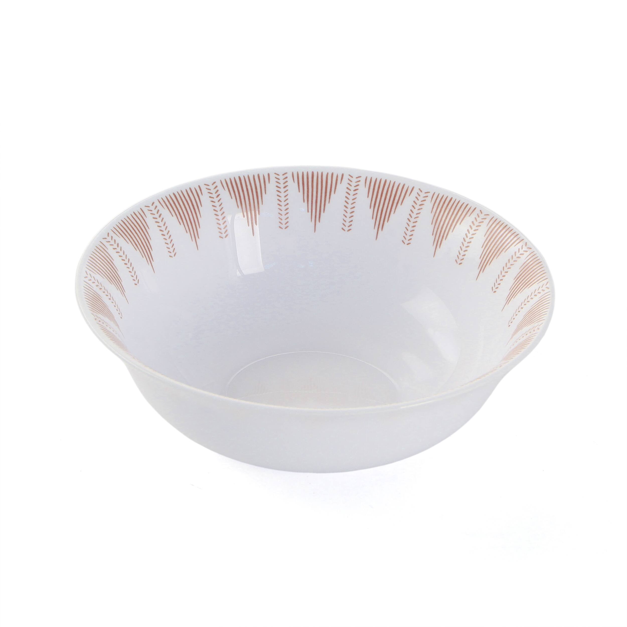 Alt View 3. Gibson - Ultra by Gibson Piper Point 12 Piece Opal Glass Dinnerware Set in White With Red Accents - White and Red.