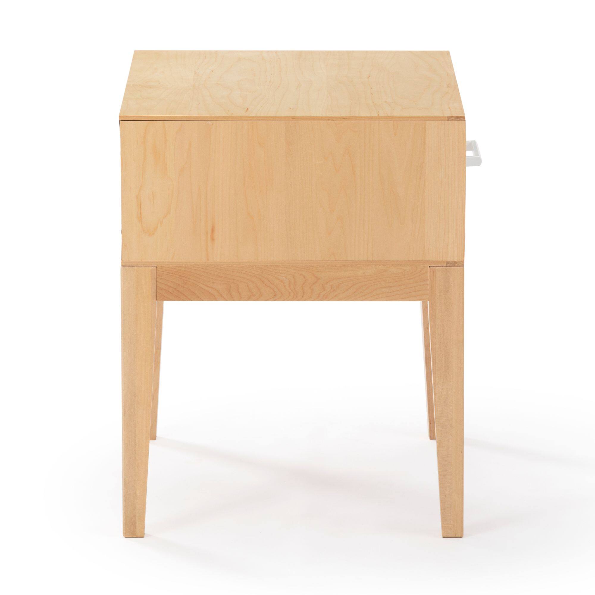 Alt View 3. Plank+Beam - Duo 1 Drawer Nightstand, White/Birch - White/Birch.
