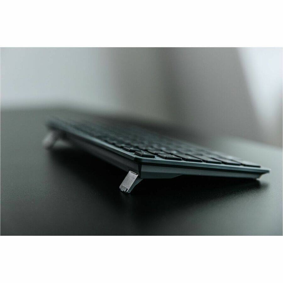 Alt View 3. CHERRY - CHERRY KW 7100 Keyboard - Multi-Device, Compact, 3 Bluetooth Channels, AES-128 Encryption, Status LEDS, Abrasion-proof - Slate Blue.