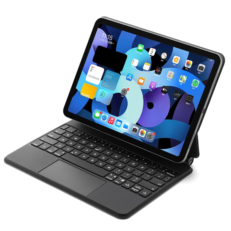 Cluzine - Smart Keyboard Case Magnetic Backlit Touchpad USB Port for iPad Pro 11 Inch - Dark Gray