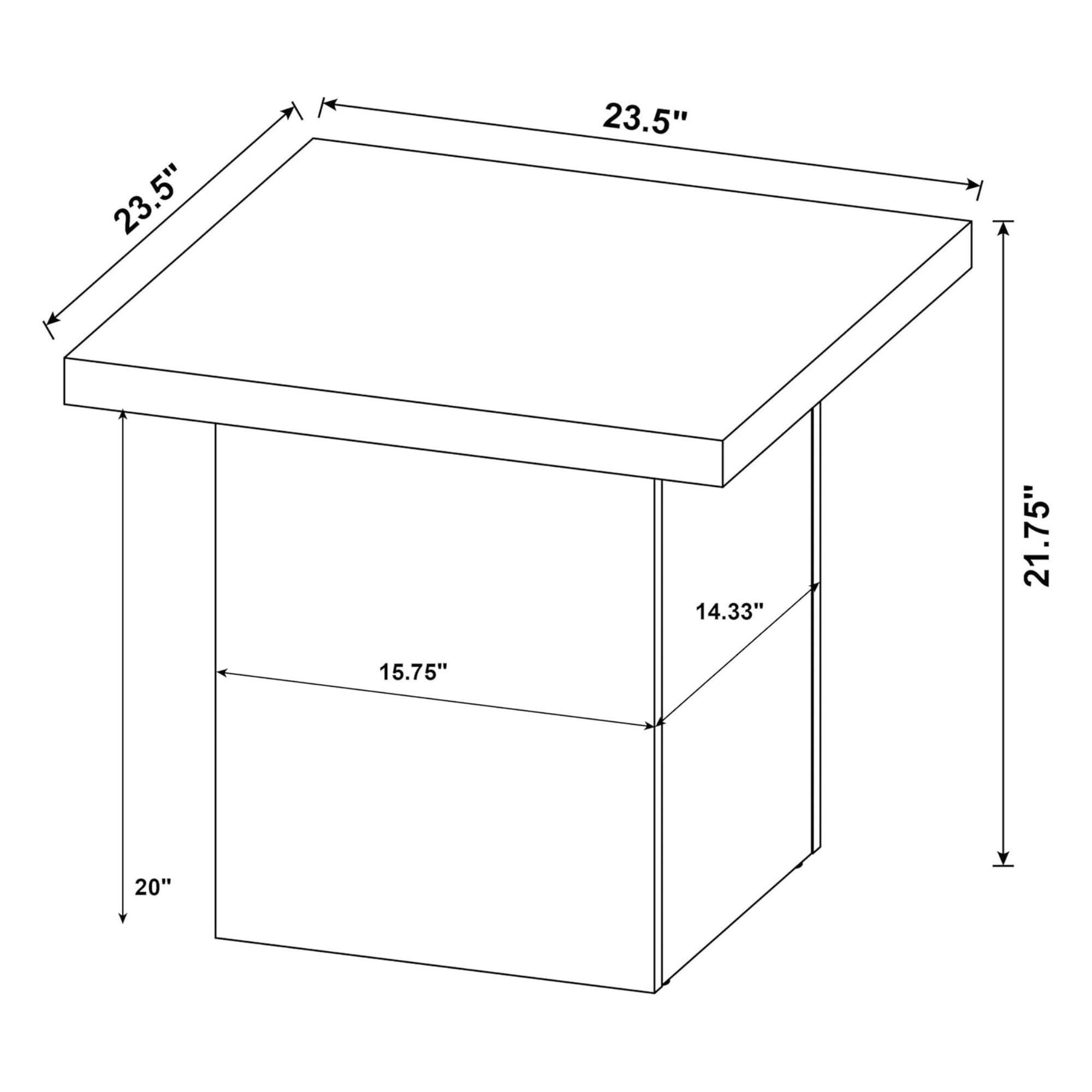 23.5" x 23.5" x 14.33" x 15.75" x 20" x 21.75"