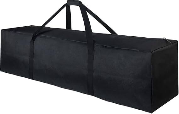 Front. Vulpecula Spade - 46 Inch Extra Large Zippered Duffel Bag for Travel Camping Sports Equipment Storage - Black.