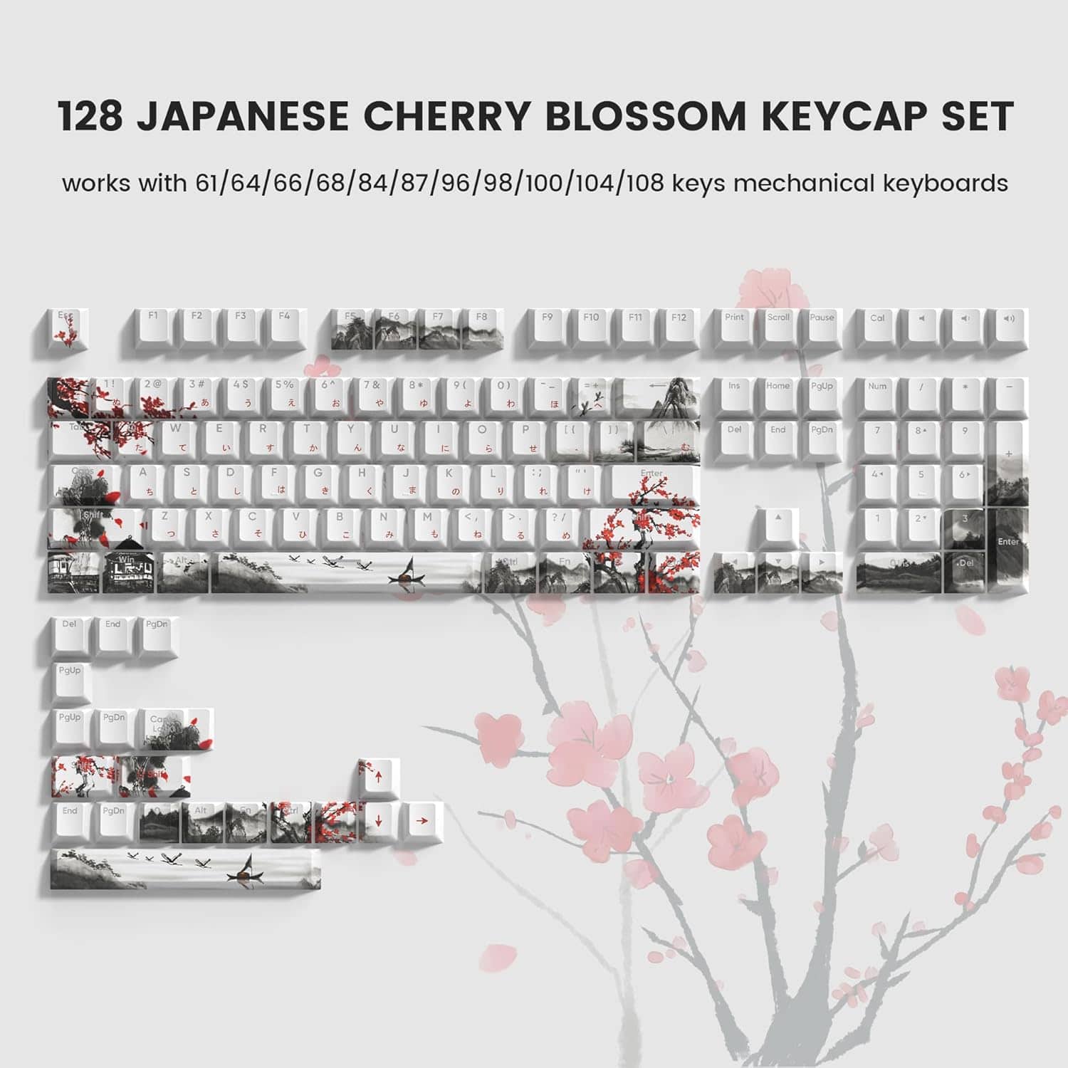 Womier - Shine Through PBT Keycaps Set, Cherry Profile Custom Keycaps for Cherry Gateron MX Switches Mechanical Keyboard - White-127 Keys price history on PriceWatchPro