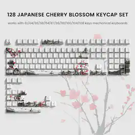 Womier - Shine Through PBT Keycaps Set, Cherry Profile Custom Keycaps for Cherry Gateron MX Switches Mechanical Keyboard - White-127 Keys
