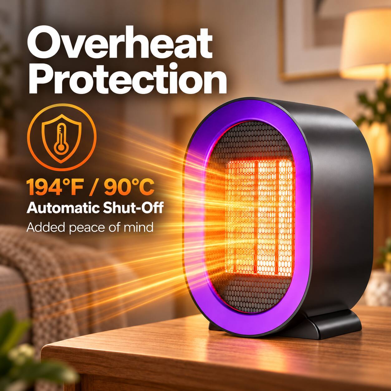 Overheat Protection  
194°F / 90°C  
Automatic Shut-Off  
Added peace of mind
