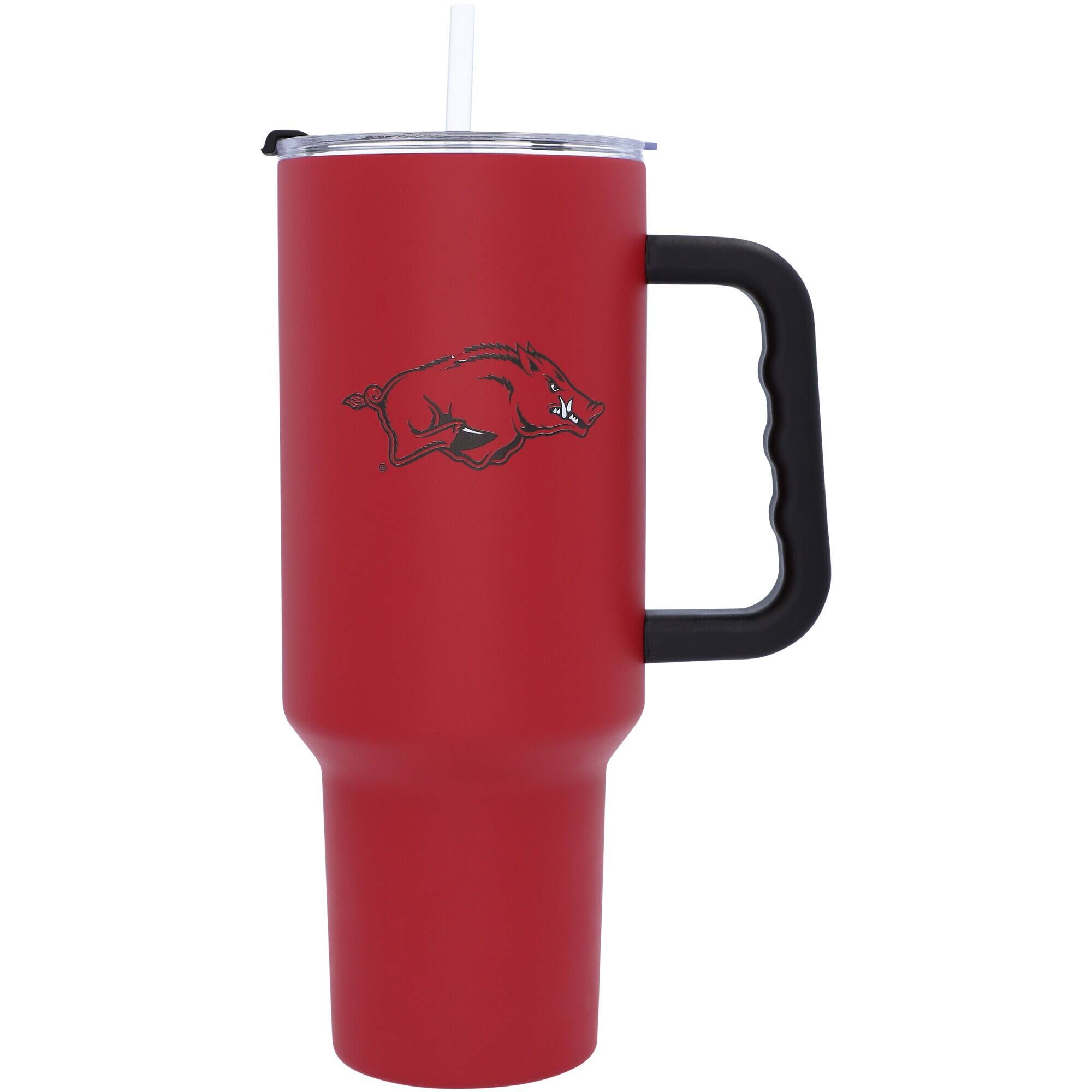 Logo Brands - Arkansas Razorbacks 40oz. Travel Tumbler with Handle - Multicolor