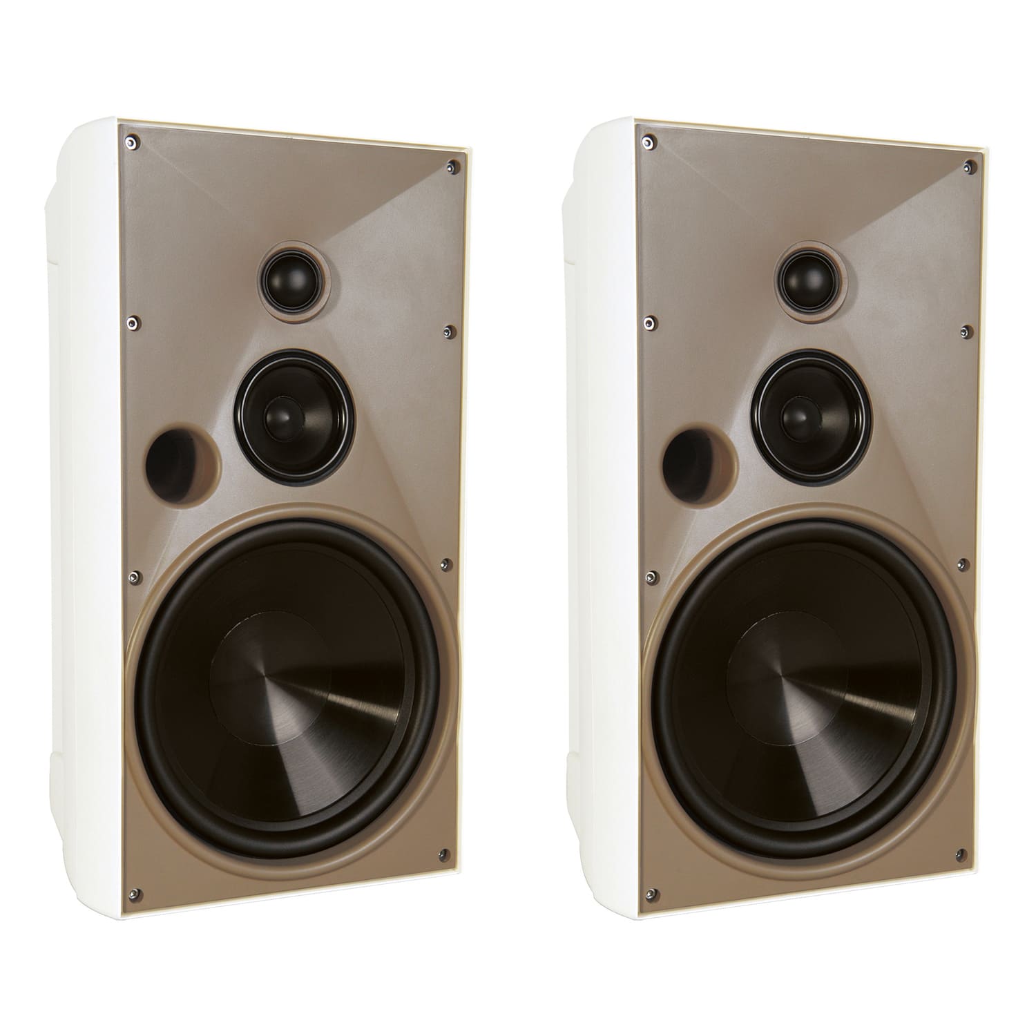 Proficient Audio - Aw830wht Aw830 175-watt 8-in. Outdoor 3-way Speaker Set - White