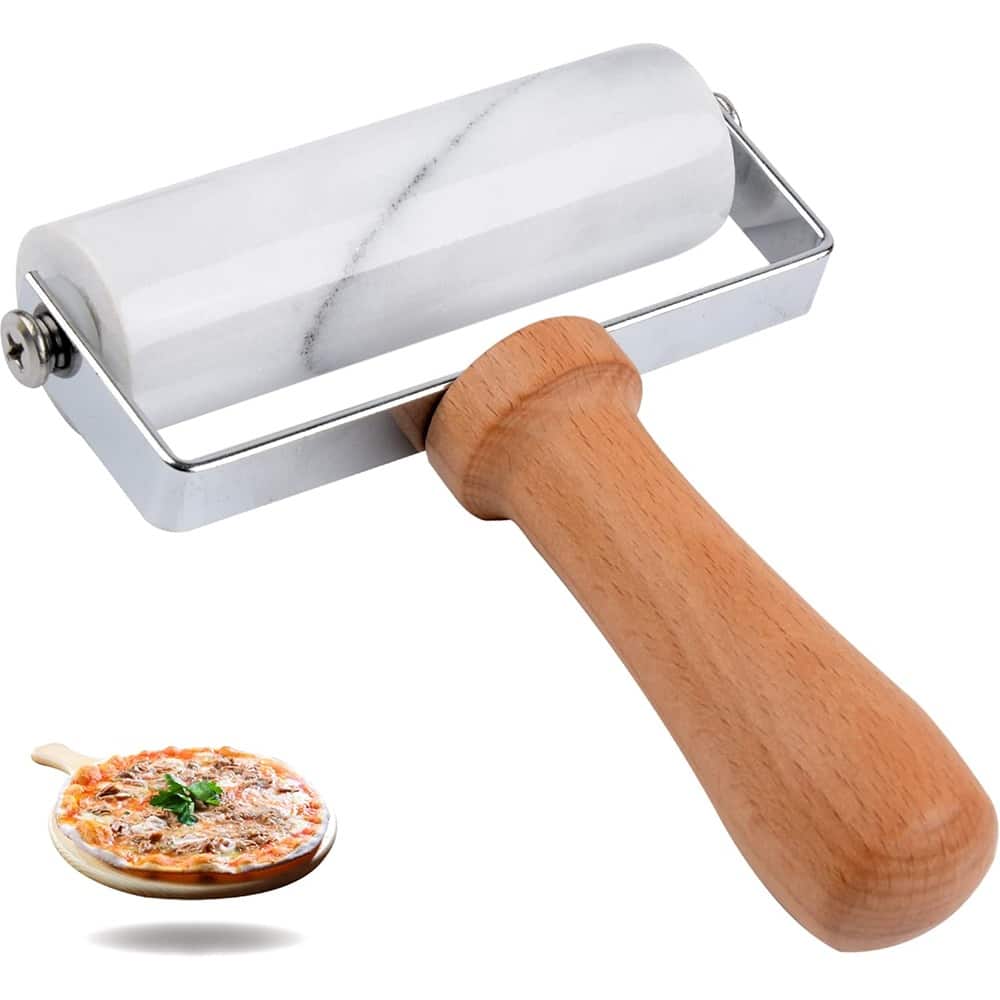 PARKER SLATER - Small Marble Rolling Pin – Non-Stick T-Type, White, for Pastry & Pizza