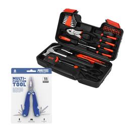 Pursonic - 11-in-1 Multifunction Tool & Handy Solutions 39-Piece Household Tool Kit Bundle - Multicolor