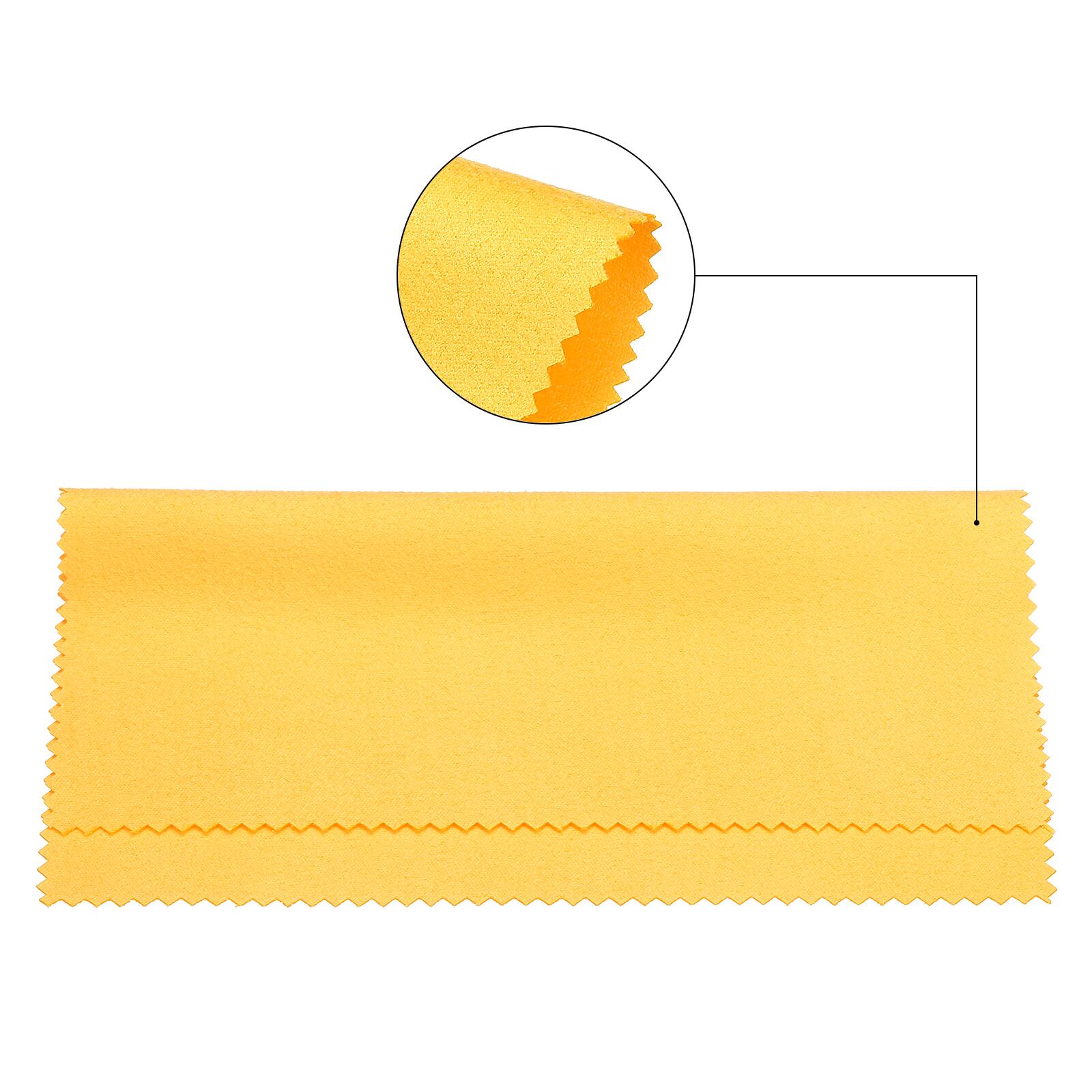 Alt View 2. Unique Bargains - Eyeglass Microfiber Cleaning Cloth 6"x6", 12pcs Soft Suede Wipe for Lens, Eyeglasses, Screens in Vinyl Pouch - Yellow.