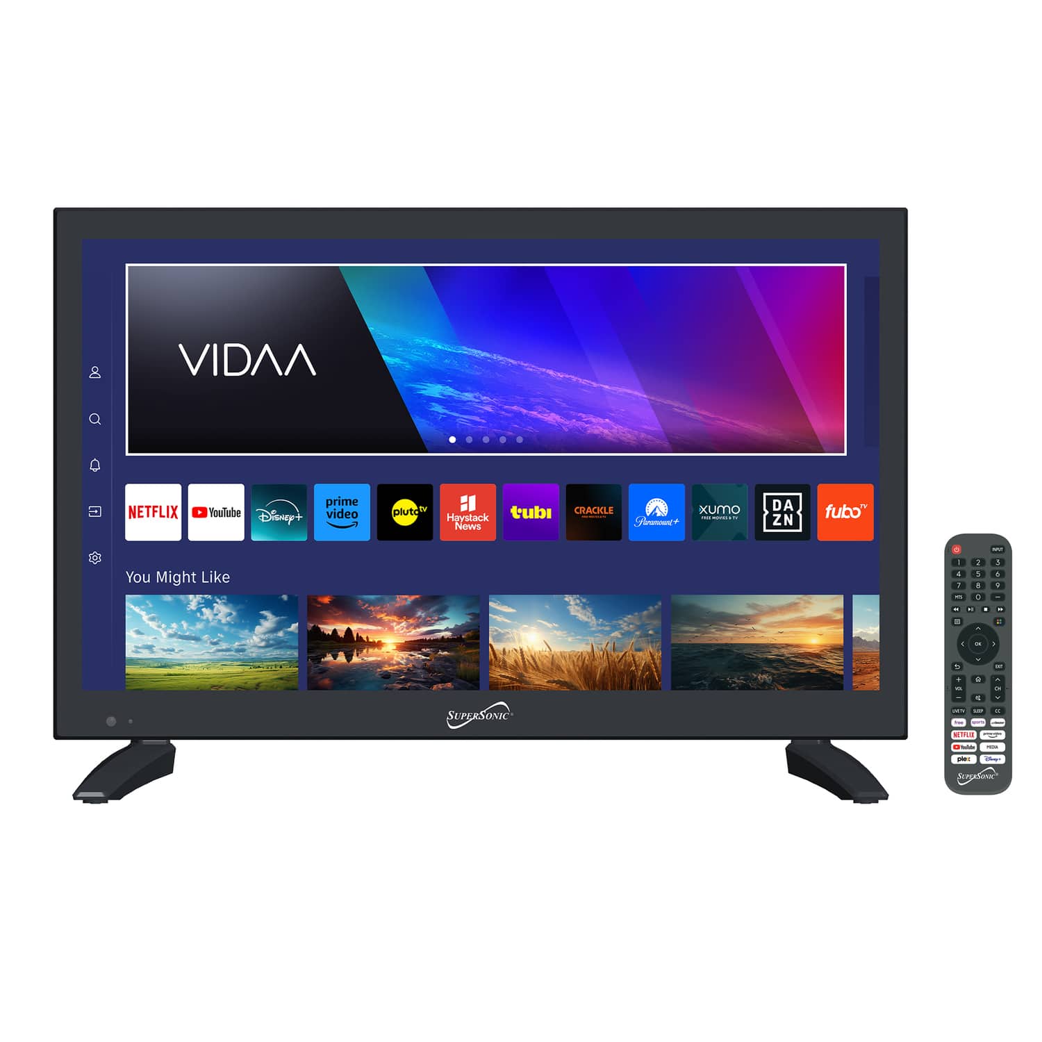 VIDAA NETFLIX YouTube Disney+ prime video to pluto: CH TACKLE xumo Haystack tubi I I - 1 hiows DA ZN fubo" - You Might Like 1 + - 1 - - - - . . A + - a - - . - - -- - - - - HI. - - - I - - -