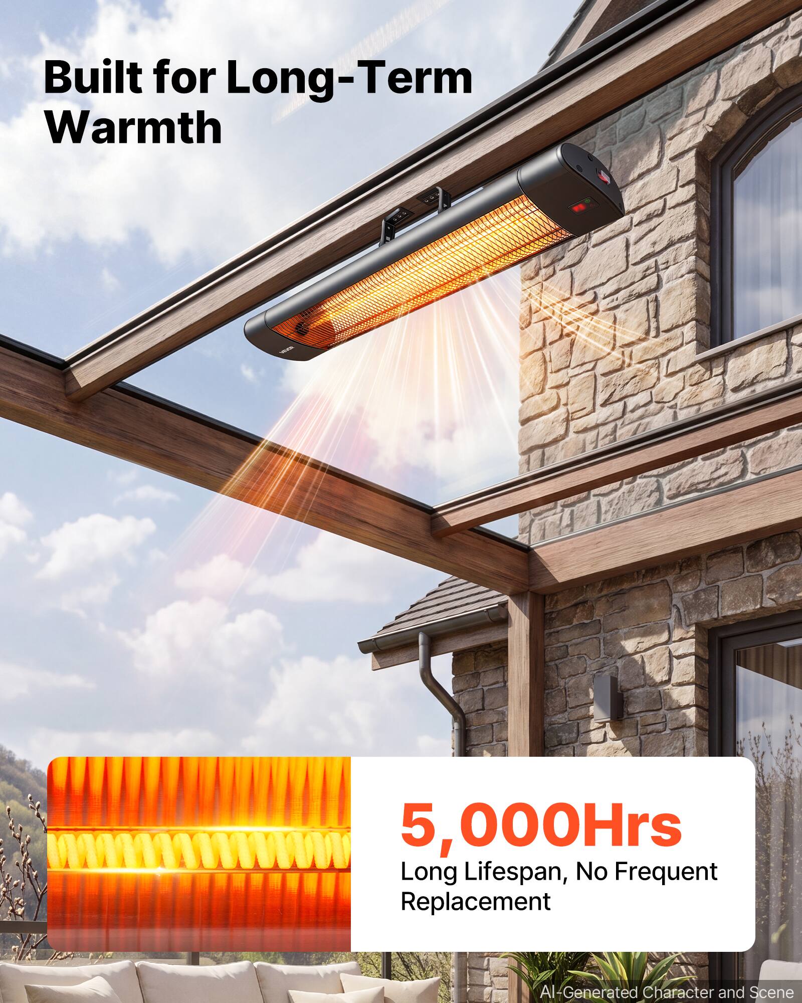 Built for Long-Term Warmth

5,000Hrs Long Lifespan, No Frequent Replacement

AI-Generated Character and Scene