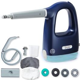 SALAV - Handheld Compact CleanSteam Steam Cleaner with 10Pc Accessories Set - Navy