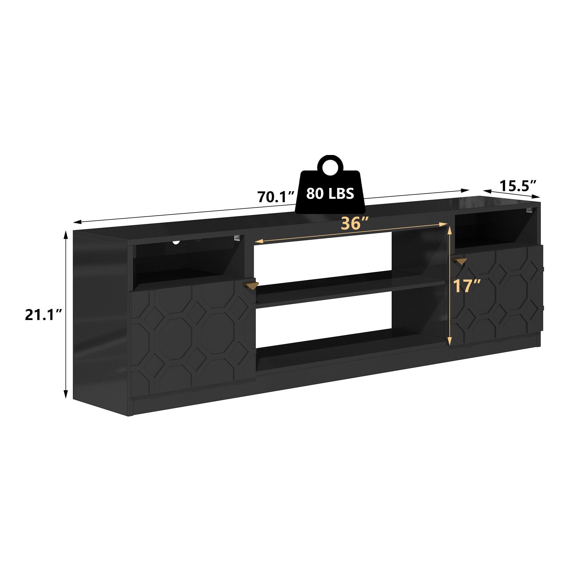 70.1"  
80 LBS  
36"  
15.5"  
17"  
21.1"