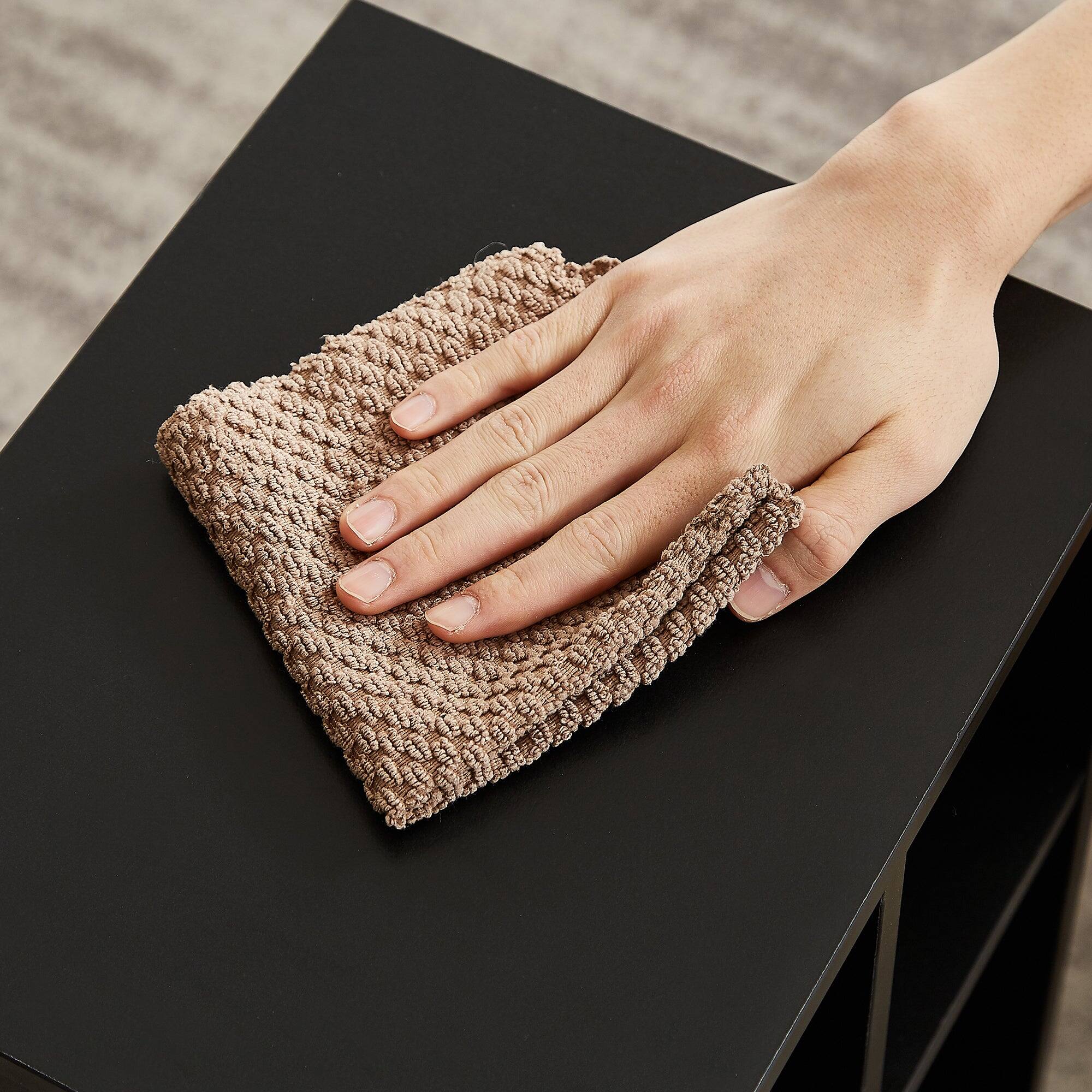 Back. Vecelo - Modular Cube Bookshelf  - Customizable Storage Shelves for  Books, Heavy Duty Anti-Tip Bookcase - Black.