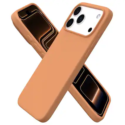 Front. Ornarto - ORNARTO Designed for iPhone 17 Pro Max Case 6.9", Liquid Silicone Soft Gel Shockproof Protective Case-Orange - Orange.