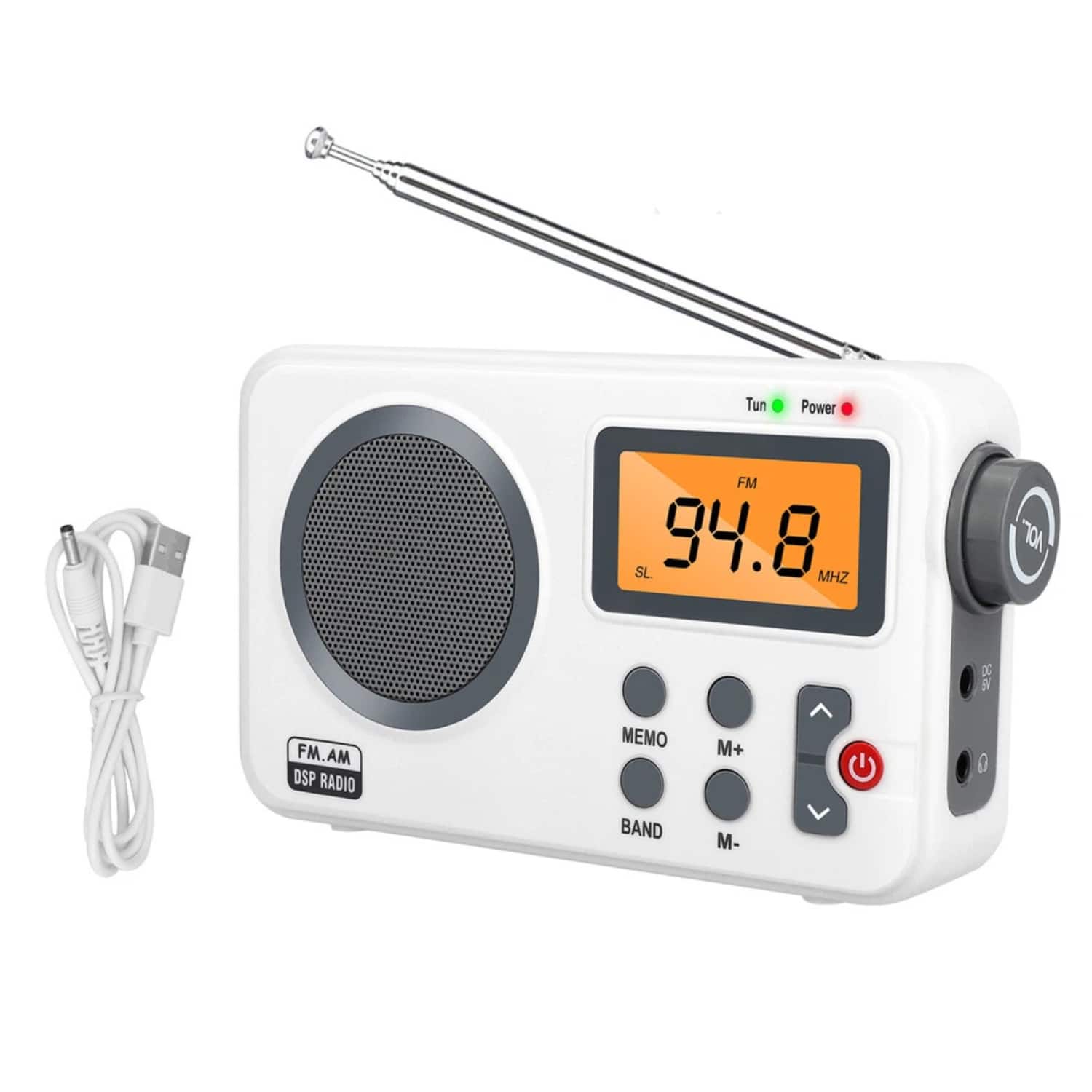 Home Collection - Rechargeable Portable AM/FM Radio with Alarm Clock