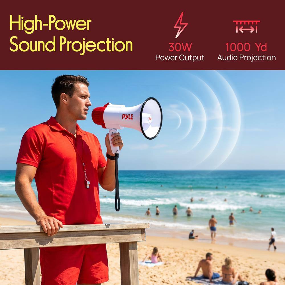 High-Power Sound Projection  
30W Power Output  
1000 Yd Audio Projection