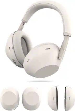 Front. TUDIA - TUDIA Snap-On PC Protective Case for Sony WH-1000XM6 Headphones, Beige - Beige.