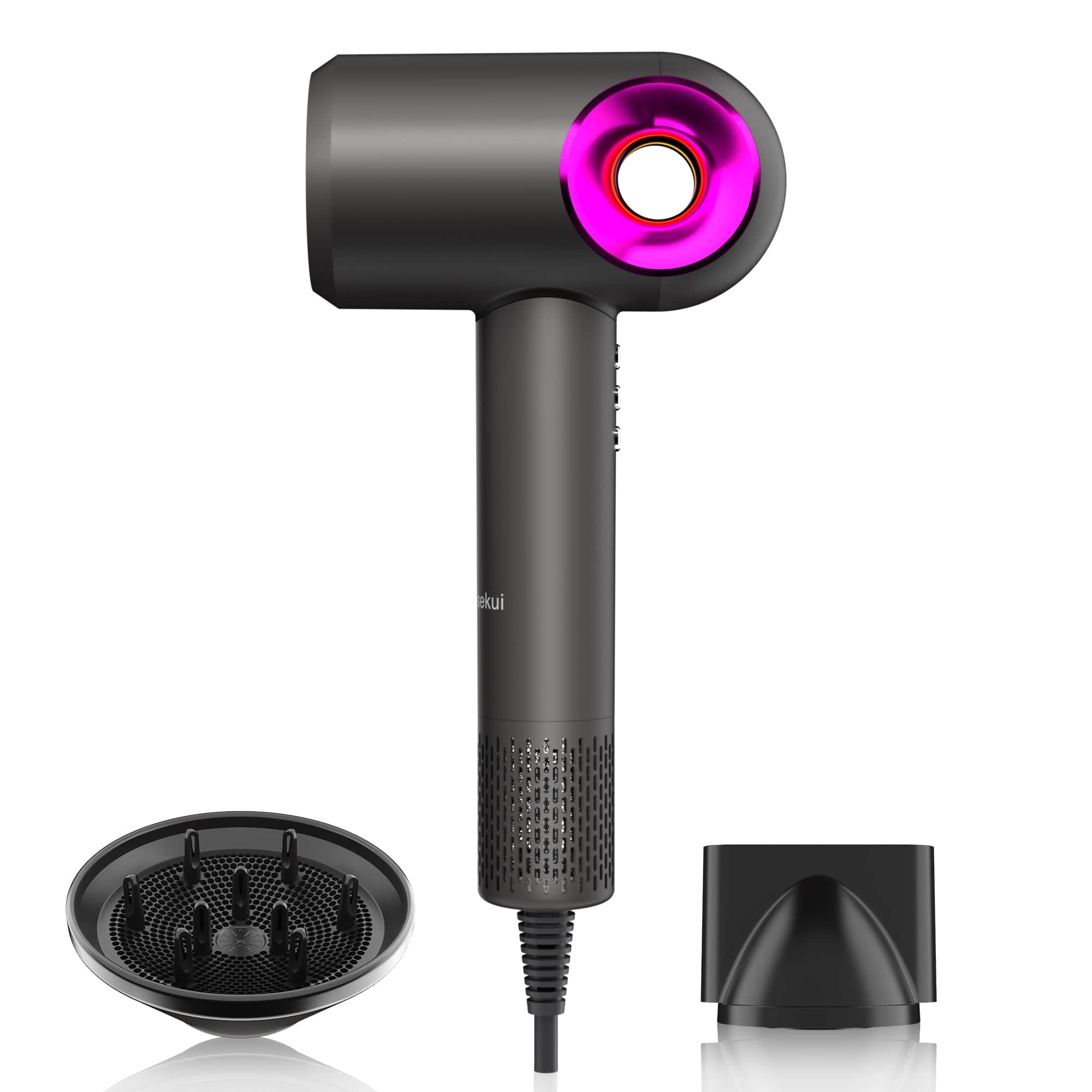 The Best Inks - Professional Ionic Lightweight Hair Dryer Professional Grade with Advanced Technology for Fast Drying - Gray With Deep Purple