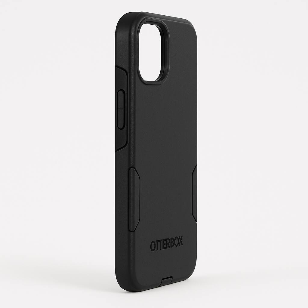 Left. OtterBox - Commuter Series Case for Apple iPhone 15 Plus / 14 Plus - Black - Black.