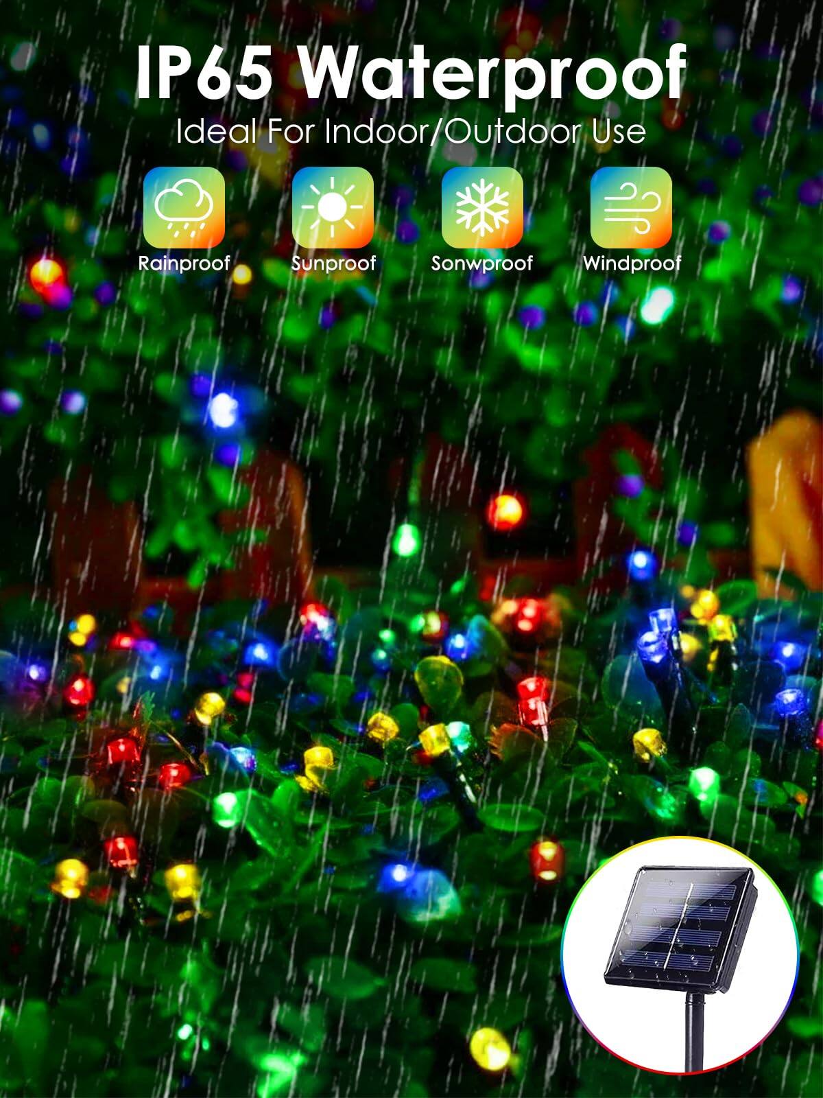 IP65 Waterproof  
Ideal For Indoor/Outdoor Use  

Rainproof  
Sunproof  
Snowproof  
Windproof