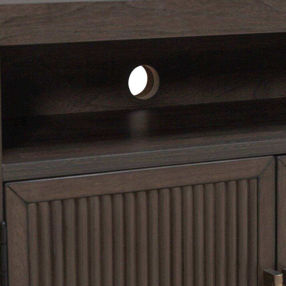 Alt View 4. Liberty Furniture Industries - Modern Edge Bedroom Bedside Chest w/ Charging Station USB-A USB-C - Caffe - Caffe Brown.