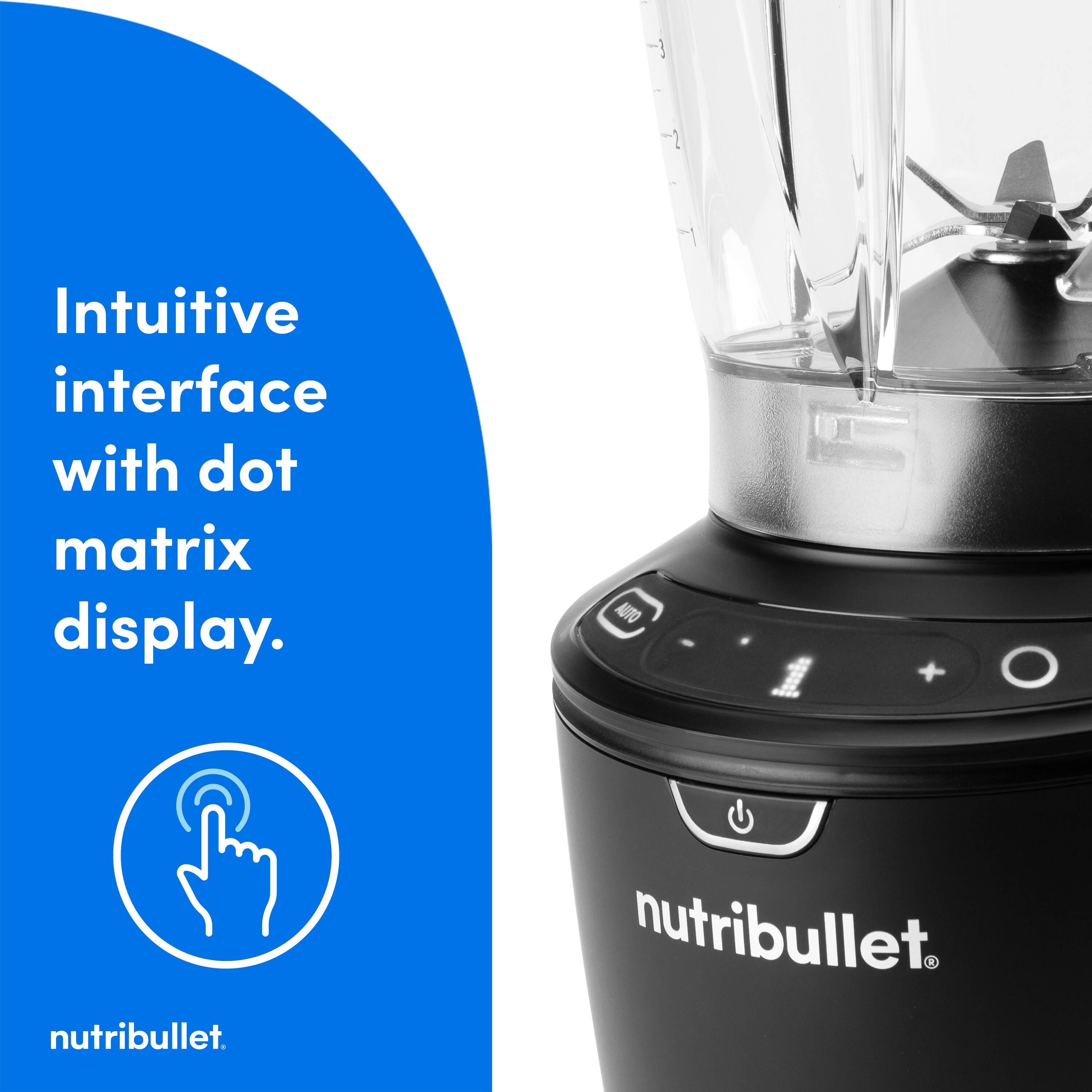 Intuitive interface with dot matrix display. NutriBullet.