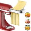 Front. Gvode - Gvode 3-in-1 Pasta Attachment Compatible with KitchenAid® All-Metal Roller & Cutters, Cleaning Brush - Silver.