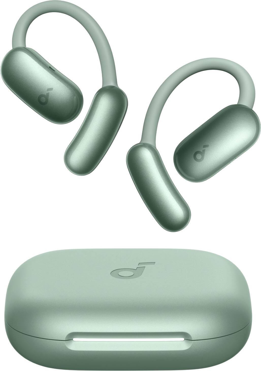 Alt View 4. Soundcore - by Anker AeroFit 2 A.I. Assistant Open-Ear Bluetooth Headphones with Real-Time Translation and Adjustable Ear Hooks - Sage Green.