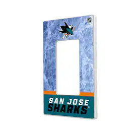 Keyscaper - San Jose Sharks Wordmark Single Rocker Lightswitch Plate - Multicolor
