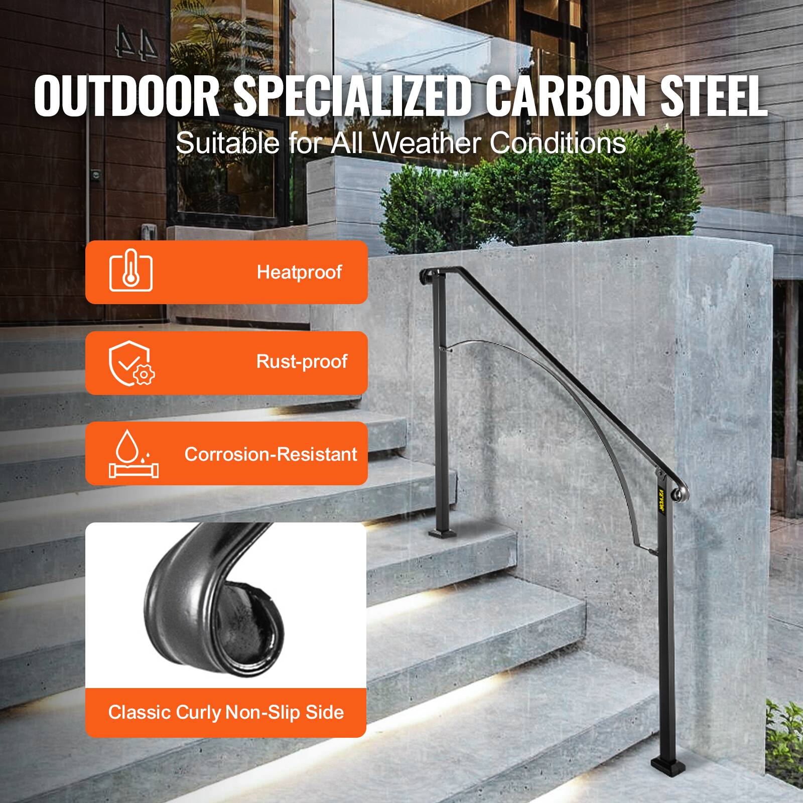 OUTDOOR SPECIALIZED CARBON STEEL
Suitable for All Weather Conditions
Heatproof
Rust-proof
Corrosion-Resistant
Classic Curly Non-Slip Side