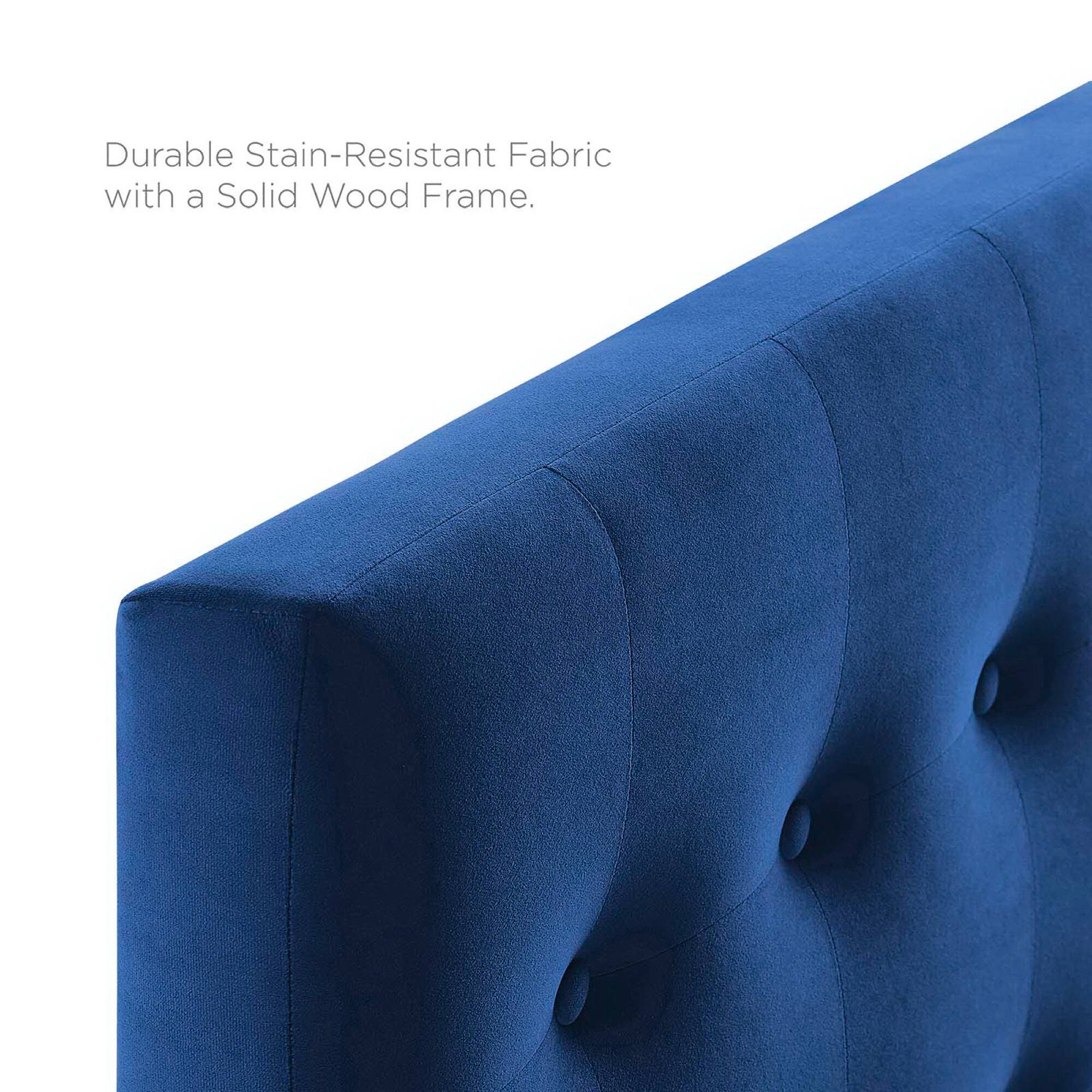Durable Stain-Resistant Fabric with a Solid Wood Frame.