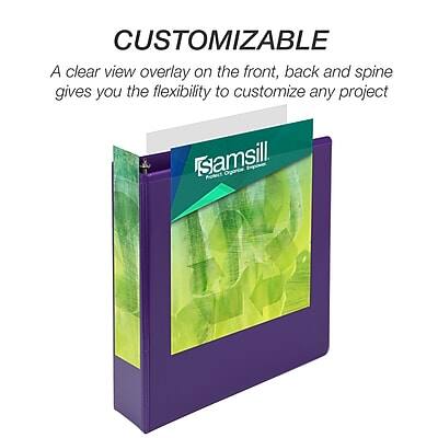 CUSTOMIZABLE

A clear view overlay on the front, back and spine gives you the flexibility to customize any project

Isamsill
