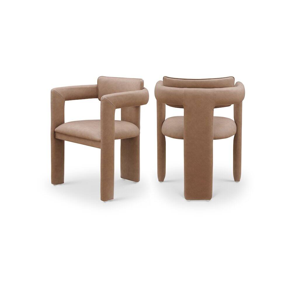 Meridian Furniture - Brenda Vegan Leather Dining Chair, Set of 2 - Brown