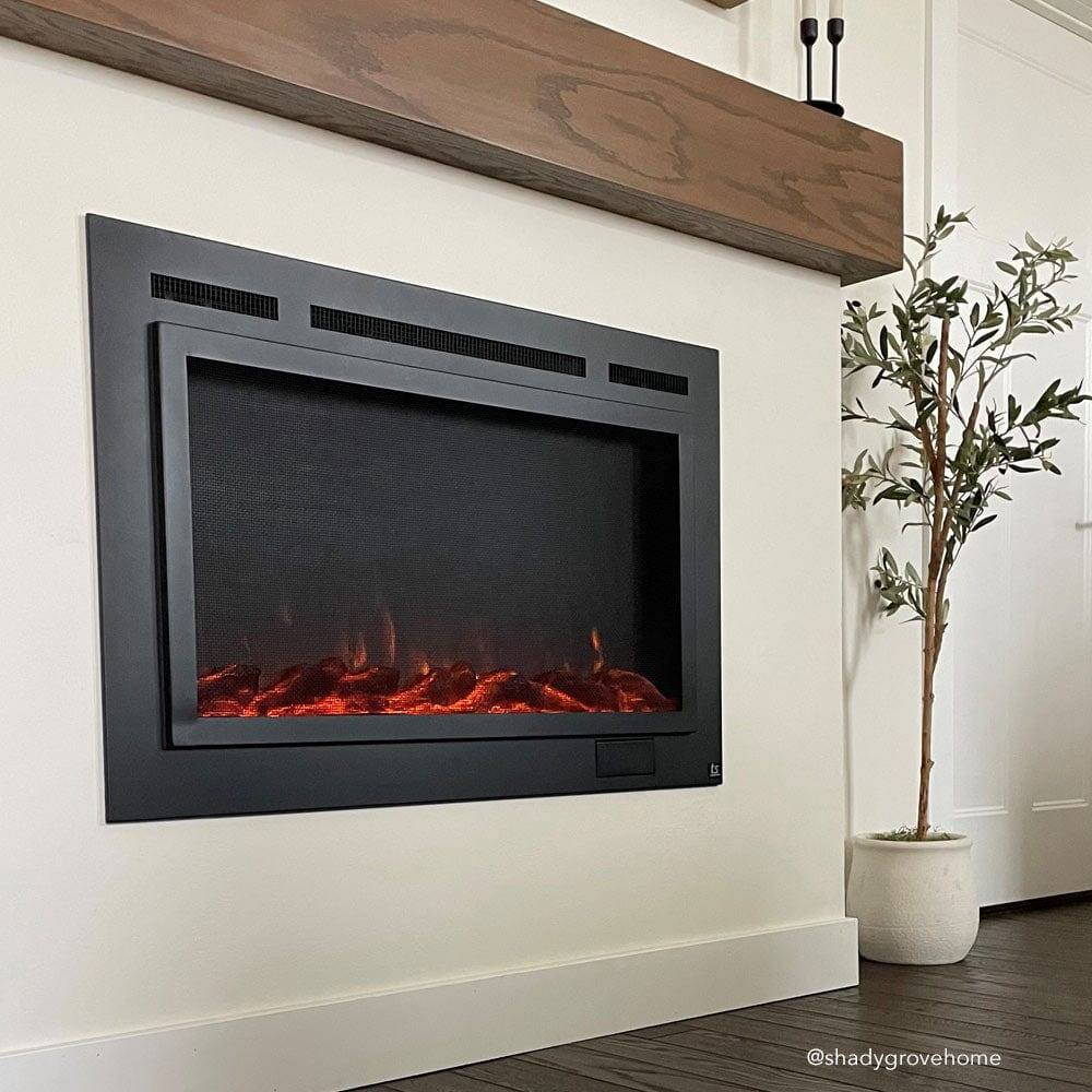 Alt View 2. Touchstone Home Products - 40 in. Wall Mounted Recessed Sideline Steel Forte Electric Fireplace 1500W - Black.