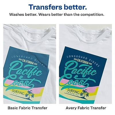 Transfers better.  
Washes better. Wears better than the competition.

LONGBOARD RIDERS  
CALIFORNIA  
Pacific Coast  
SURFING PARADISE

Basic Fabric Transfer  
Avery Fabric Transfer