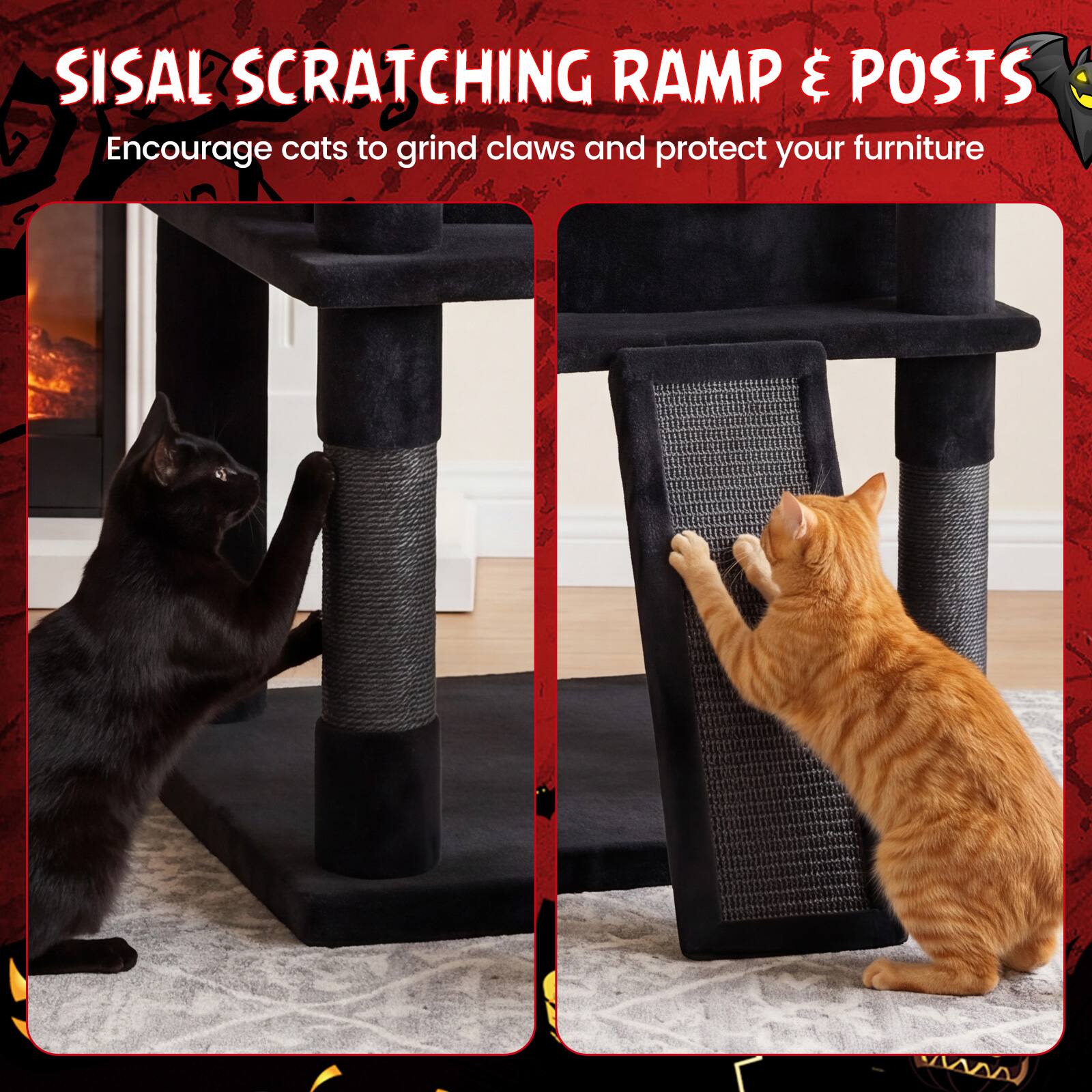 SISAL SCRATCHING RAMP & POSTS  
Encourage cats to grind claws and protect your furniture