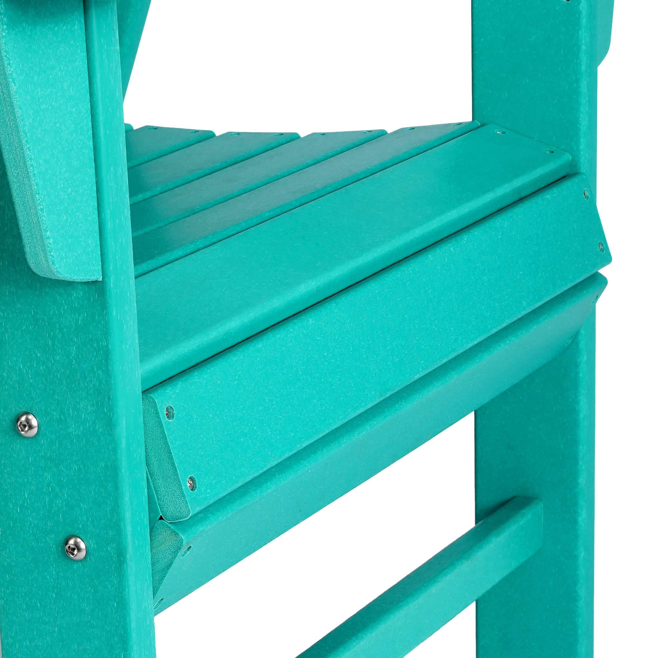 Alt View 6. WestinTrends - WestinTrends Ashore Outdoor Patio HDPE Plastic Modern Adirondack Dining Chair - Turquoise.
