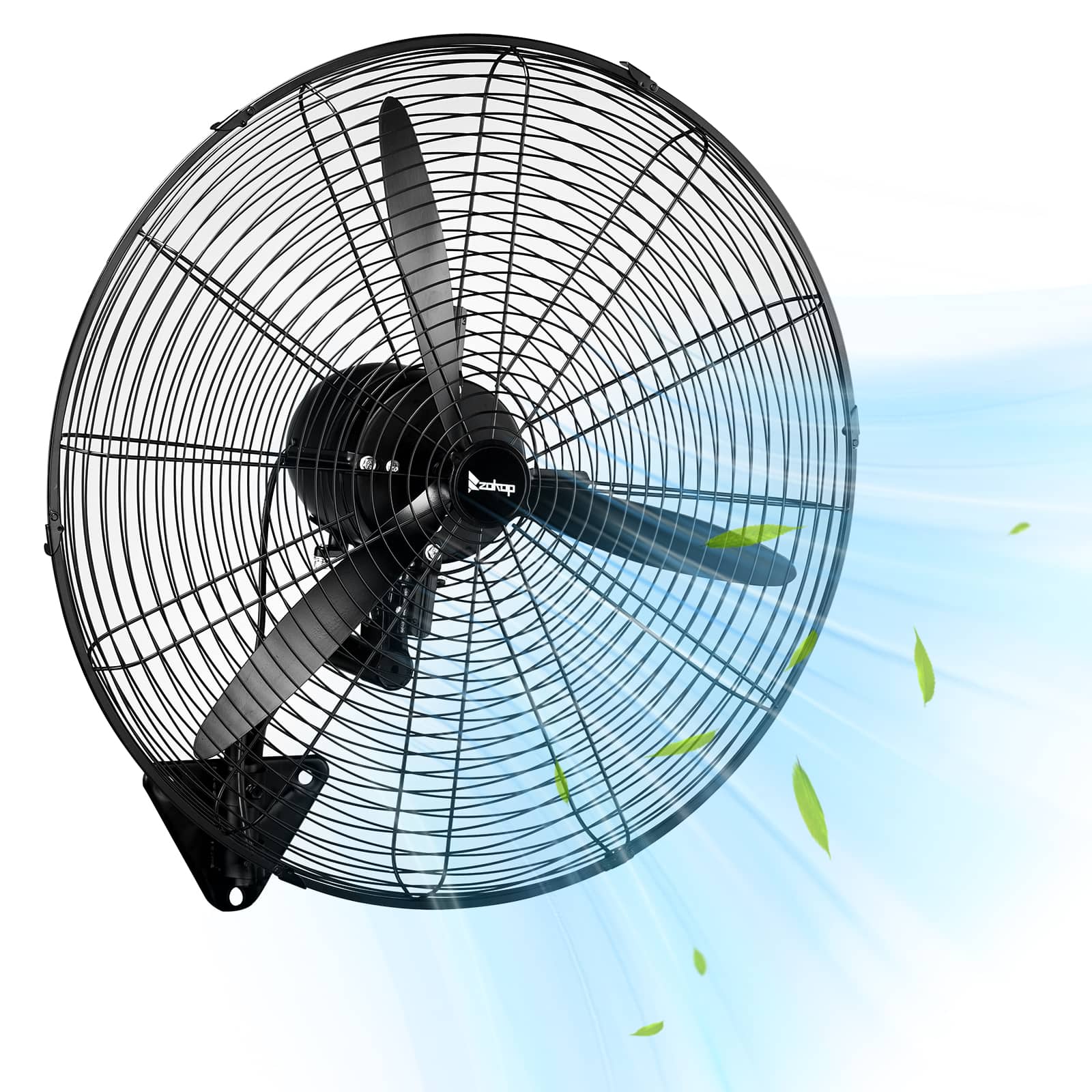 Winado - 26inch High Velocity Wall Mount Fan Oscillating,Industrial Fan with 4 Speed Ventilation,100% BLDC Copper Motor, 9299CFM - Black