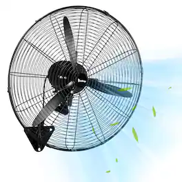 Winado - 26inch High Velocity Wall Mount Fan Oscillating,Industrial Fan with 4 Speed Ventilation,100% BLDC Copper Motor, 9299CFM - Black