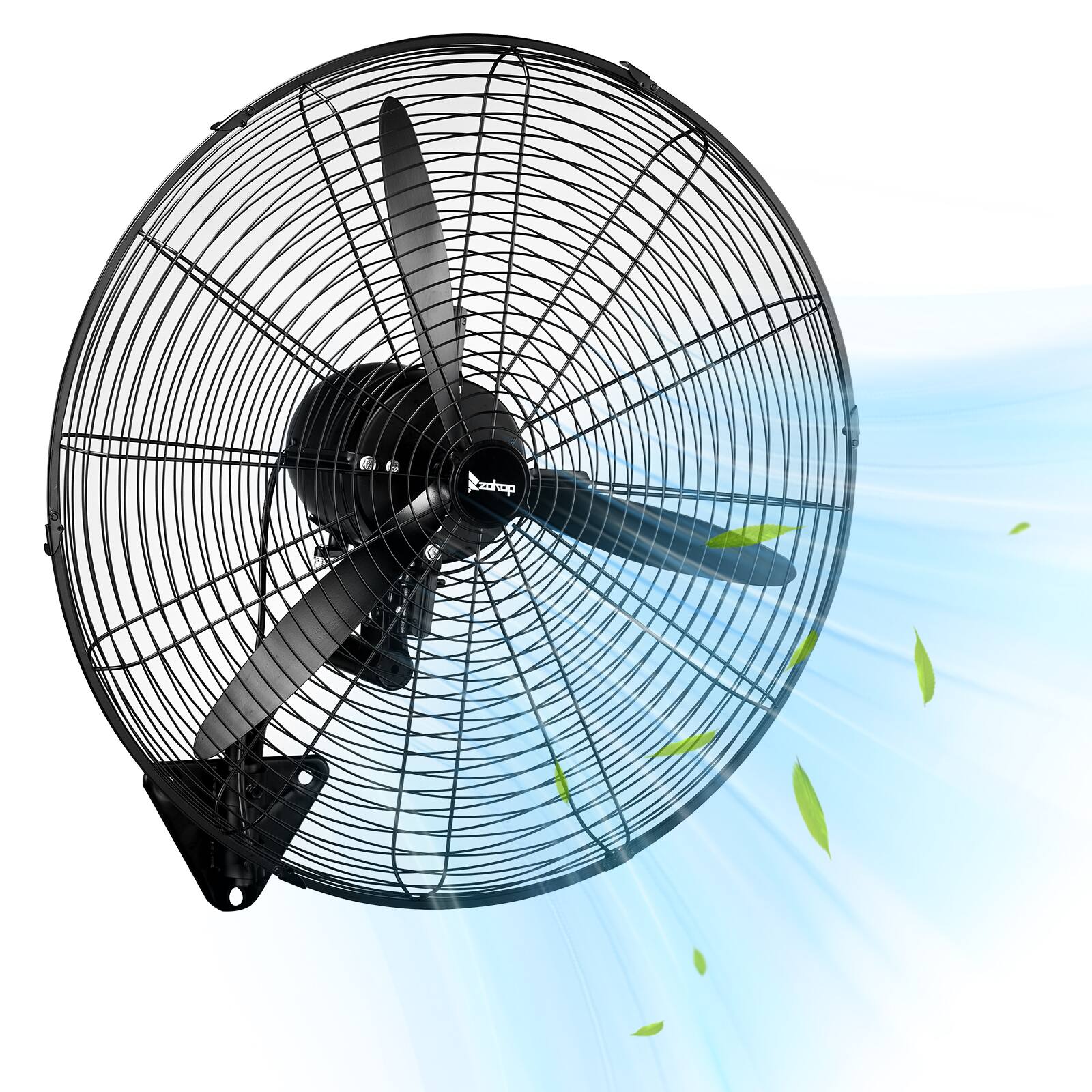 Left. Winado - 30inch High Velocity Wall Mount Fan Oscillating,Industrial Fan with 4 Speed Ventilation,100% BLDC Copper Motor, 12974CFM - Black.