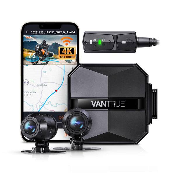 Vantrue - F1 Motorcycle 4K 2 Channel Dash Cam, Waterproof, GPS Wi-Fi, Wired Remote, Night Vision, G-Sensor, Parking Mode - Black price history on PriceWatchPro