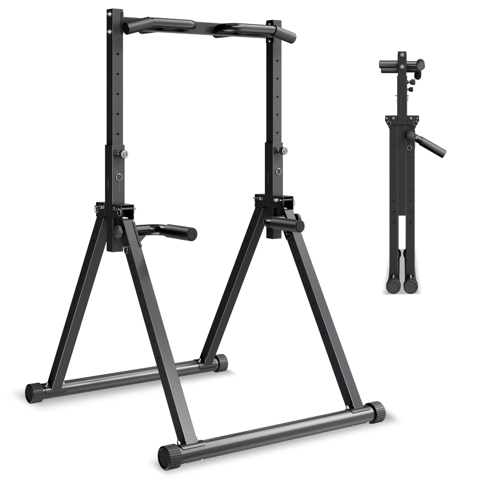 VEVOR - Pull Up Bar, 330LBS Capacity Portable Pullup Bar Station, Pullup Bars Free Standing with Triangular Structure - Black