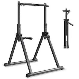 VEVOR - Pull Up Bar, 330LBS Capacity Portable Pullup Bar Station, Pullup Bars Free Standing with Triangular Structure - Black