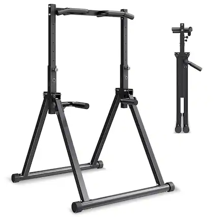 Front. VEVOR - Pull Up Bar, 330LBS Capacity Portable Pullup Bar Station, Pullup Bars Free Standing with Triangular Structure - Black.