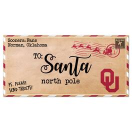 Fan Creations - Oklahoma Sooners 6'' x 12'' Letter to Santa Sign - Multicolor