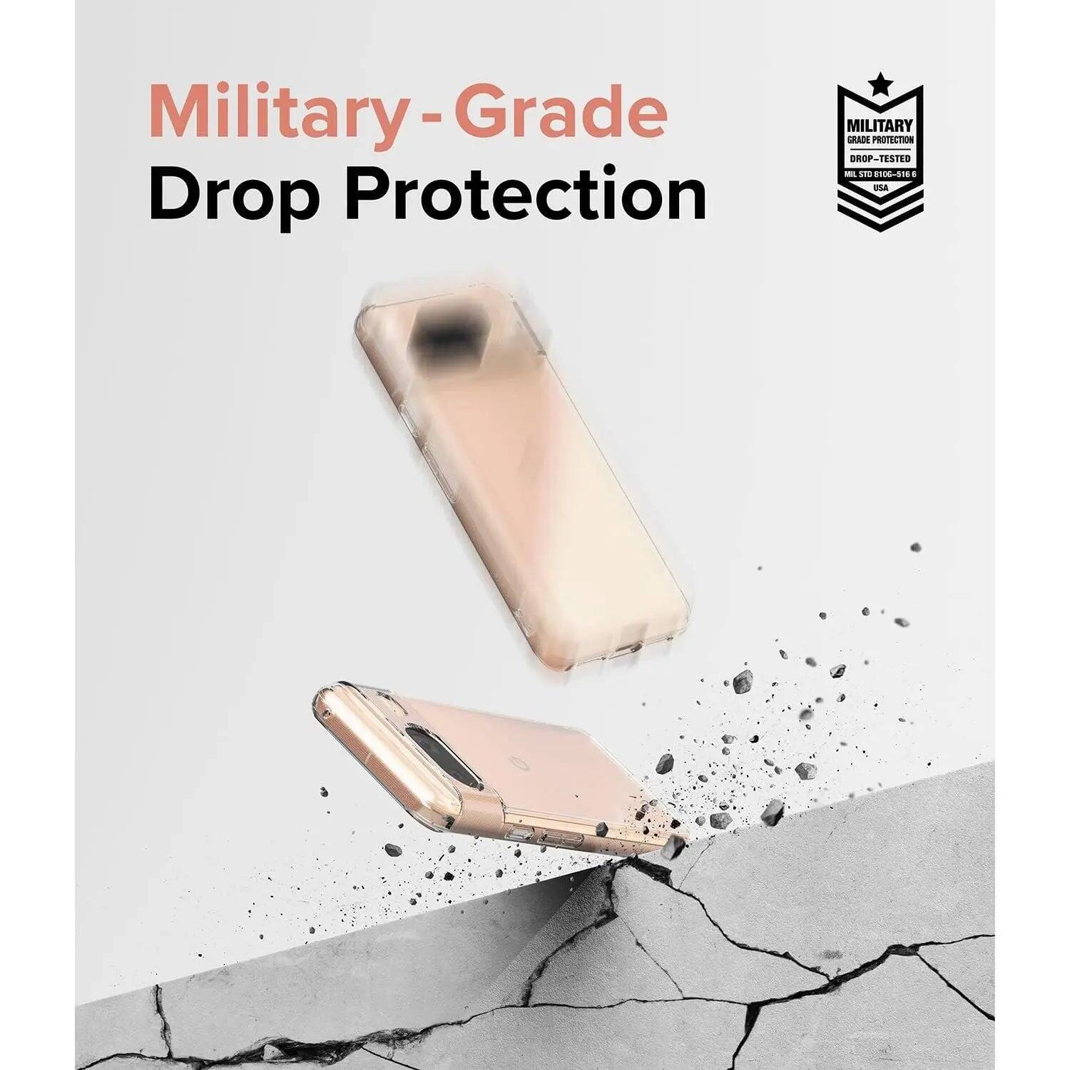 Military-Grade Drop Protection  
MILITARY GRADE PROTECTION DROP-TESTED MIL STD8106-5166 8 8 USA